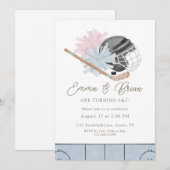 Cheer and Ice Hockey Siblings Joint Birthday  招待状 (正面/裏面)