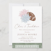 Cheer and Touchdown Twin Baby Shower 招待状 (正面)