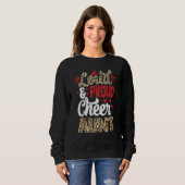 Cheer Aunt Biggest Fan Leopard Print And Pom Pom スウェットシャツ (正面フル)
