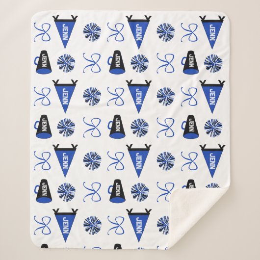 Cheer Camp Blue and Black Cheerleadering Pompom   シェルパブランケット (正面)