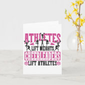 Cheer Cheerleading Athletes Lift Weights Cheerlead カード (黄色い花)