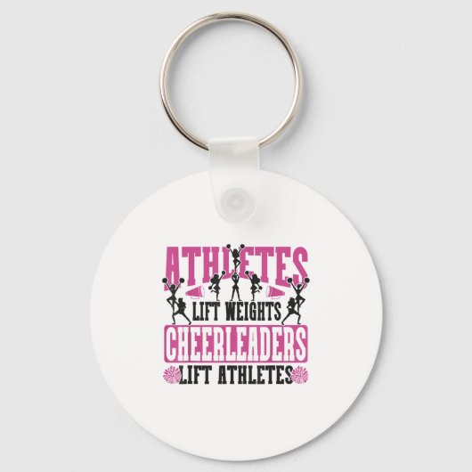 Cheer Cheerleading Athletes Lift Weights Cheerlead キーホルダー (正面)