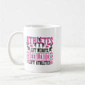 Cheer Cheerleading Athletes Lift Weights Cheerlead コーヒーマグカップ (左)