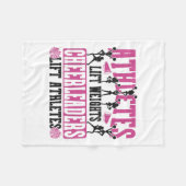 Cheer Cheerleading Athletes Lift Weights Cheerlead フリースブランケット (正面(横))