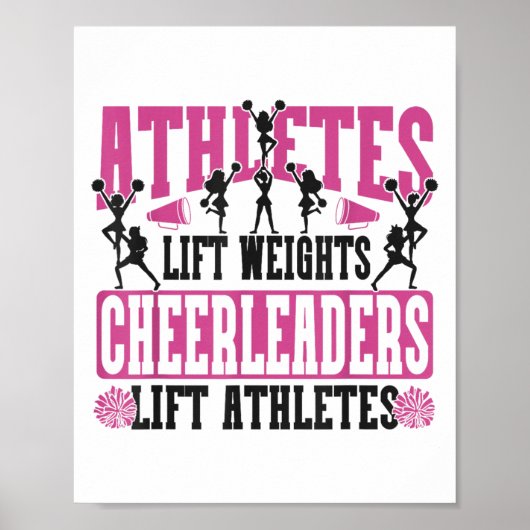 Cheer Cheerleading Athletes Lift Weights Cheerlead ポスター (正面)