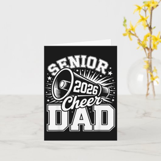 Cheer Class Senior 2026 Proud 2026 Dad Cheerleader カード (黄色い花)