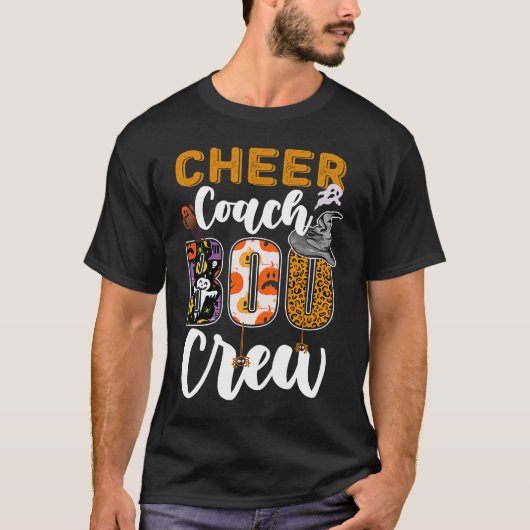 Cheer Coach Boo Crew Ghost Cheerleader Halloween M Tシャツ (正面)