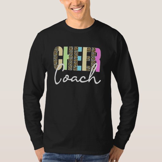 Cheer Coach Leopard Cheerleading Cute Cheer Coach Tシャツ (正面)