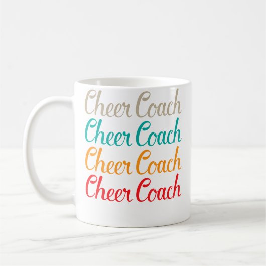 Cheer Coach Typography For Cheerleading Co コーヒーマグカップ (左)
