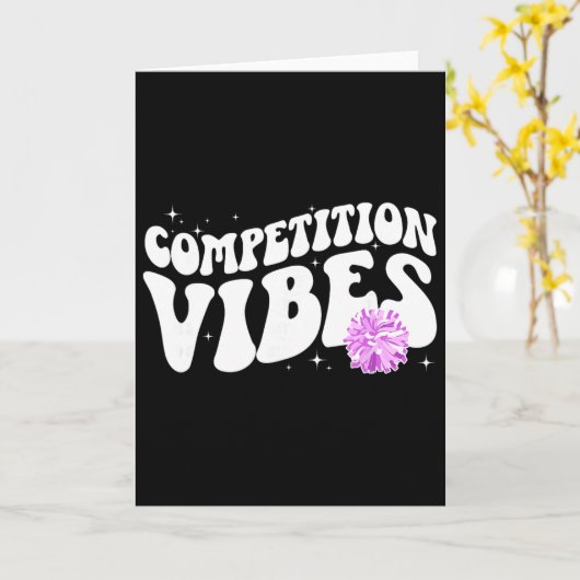 Cheer Competition Day Vibes Cheerleading Comp Day  カード (黄色い花)