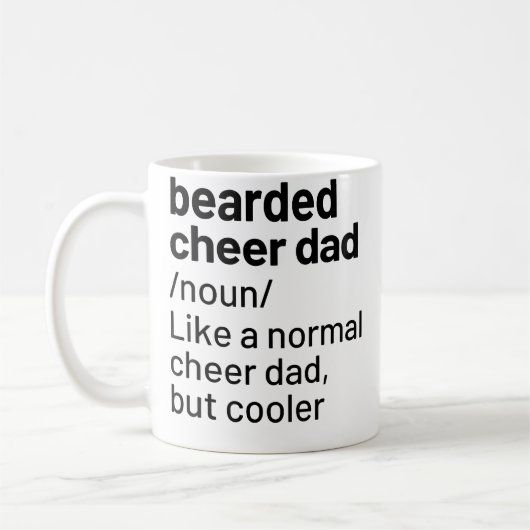 Cheer Dad Bearded Definition Cheerleading Funny コーヒーマグカップ (左)