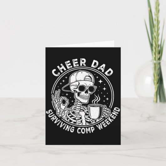 Cheer Dad Surviving Comp Weekend Skeleton Coffee F カード (正面)