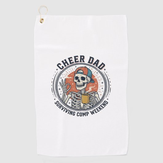 Cheer Dad Surviving Comp Weekend Skeleton Shirt_1 ゴルフタオル (正面)