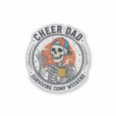 Cheer Dad Surviving Comp Weekend Skeleton Shirt_1 シール (正面)