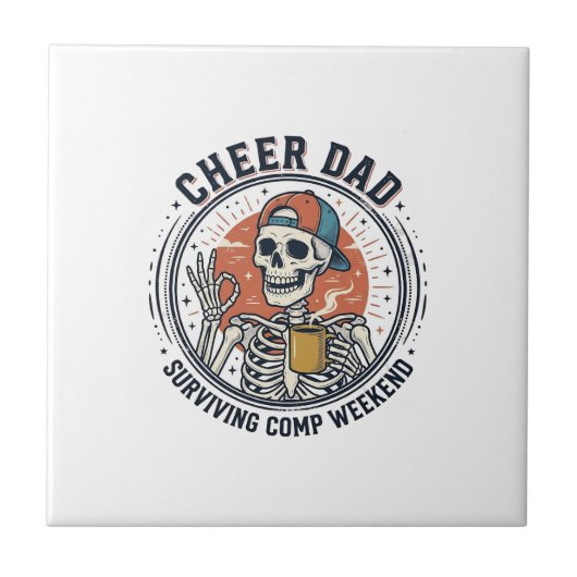 Cheer Dad Surviving Comp Weekend Skeleton Shirt_1 タイル (正面)