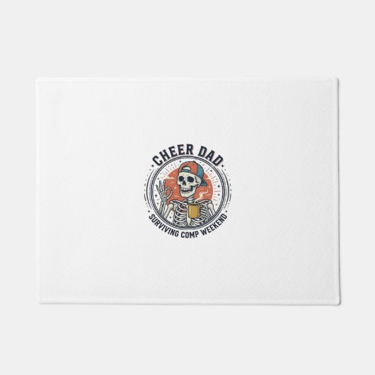 Cheer Dad Surviving Comp Weekend Skeleton Shirt_1 ドアマット (正面)