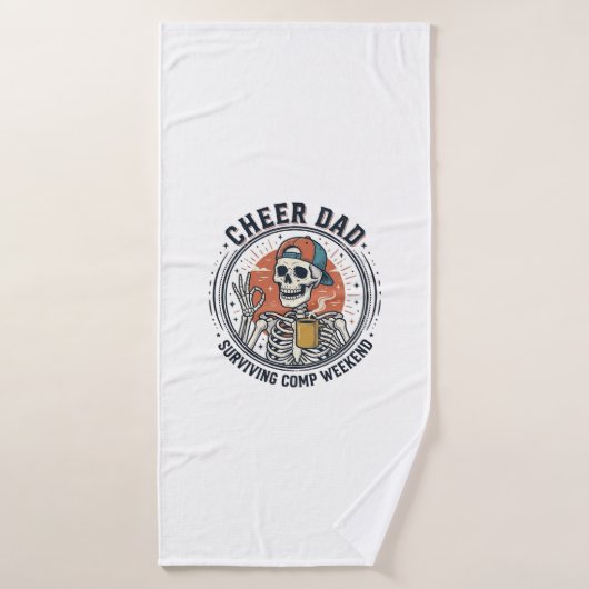 Cheer Dad Surviving Comp Weekend Skeleton Shirt_1 バスタオル (バスタオル)