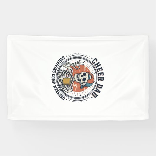 Cheer Dad Surviving Comp Weekend Skeleton Shirt_1 横断幕 (横)