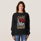 Cheer Daddy Biggest Fan Leopard Print And Pom Pom スウェットシャツ (正面フル)