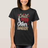 Cheer Daddy Biggest Fan Leopard Print And Pom Pom Tシャツ (正面)