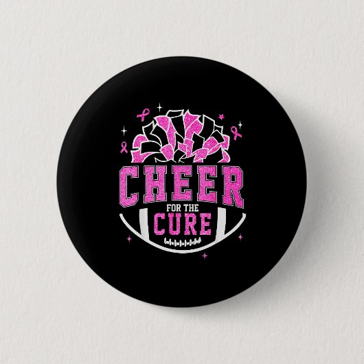 Cheer For The Breast Cancer Awareness Cheerleader  缶バッジ (正面)