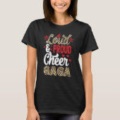 Cheer Gaga Biggest Fan Leopard Print And Pom Pom Tシャツ (正面)