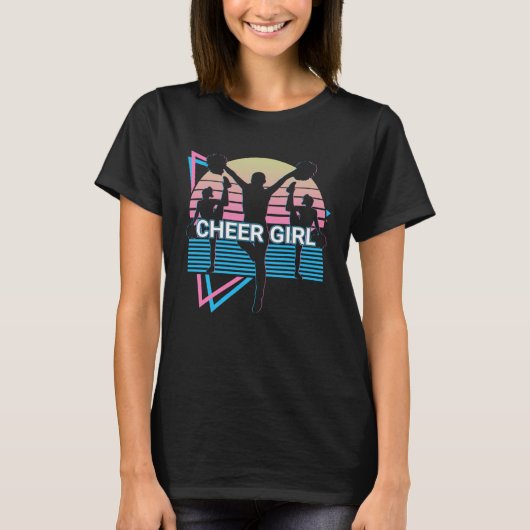Cheer Girl Cheerleader Retro Cheeerleading Tシャツ (正面)