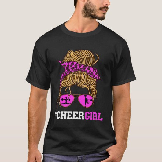 Cheer Girl Cheerleader Scarf Cheerleading Sunglass Tシャツ (正面)