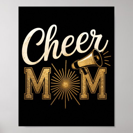 Cheer Gold Cheerleader Cheerleading Mom Game Day D ポスター (正面)