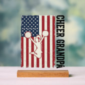 Cheer Grandpa Patriotic Vintage Flag Shirt Design_ アクリルサイン (ニュートラル)