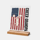 Cheer Grandpa Patriotic Vintage Flag Shirt Design_ アクリルサイン (傾斜)