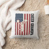 Cheer Grandpa Patriotic Vintage Flag Shirt Design_ クッション (ブランケット)