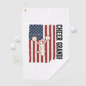 Cheer Grandpa Patriotic Vintage Flag Shirt Design_ ゴルフタオル (インサイチュ)