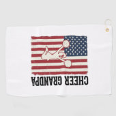 Cheer Grandpa Patriotic Vintage Flag Shirt Design_ ゴルフタオル (横)
