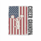 Cheer Grandpa Patriotic Vintage Flag Shirt Design_ シール (正面)
