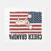 Cheer Grandpa Patriotic Vintage Flag Shirt Design_ フリースブランケット (正面(横))