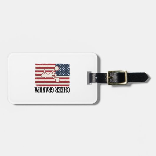 Cheer Grandpa Patriotic Vintage Flag Shirt Design_ ラゲッジタグ (正面横)