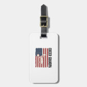 Cheer Grandpa Patriotic Vintage Flag Shirt Design_ ラゲッジタグ (正面縦)