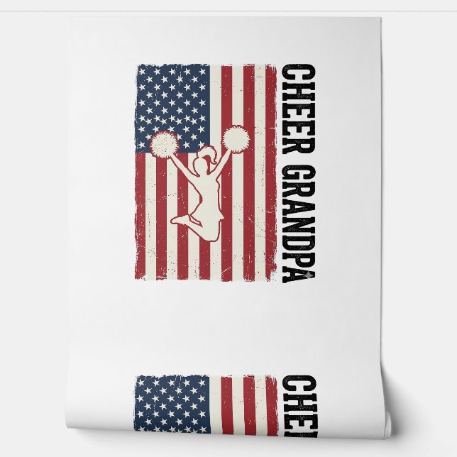 Cheer Grandpa Patriotic Vintage Flag Shirt Design_ 壁紙 (ほどく)
