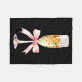 Cheer Happy New Year Coquette Bow Champagne New Ye フリースブランケット (正面(横))