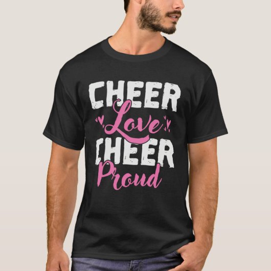 Cheer Love Cheer Proud Cheerleader Gymnastics Spor Tシャツ (正面)