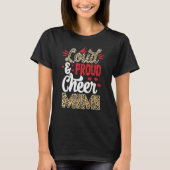 Cheer Mimi Biggest Fan Leopard Print And Pom Pom Tシャツ (正面)