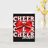 Cheer Mom Cheerleader Bow Biggest Fan Red Team  カード (黄色い花)