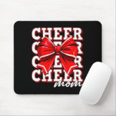Cheer Mom Cheerleader Bow Biggest Fan Red Team  マウスパッド (マウス)