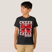 Cheer Mom Cheerleader Bow Biggest Fan Red Team  Tシャツ (正面フル)