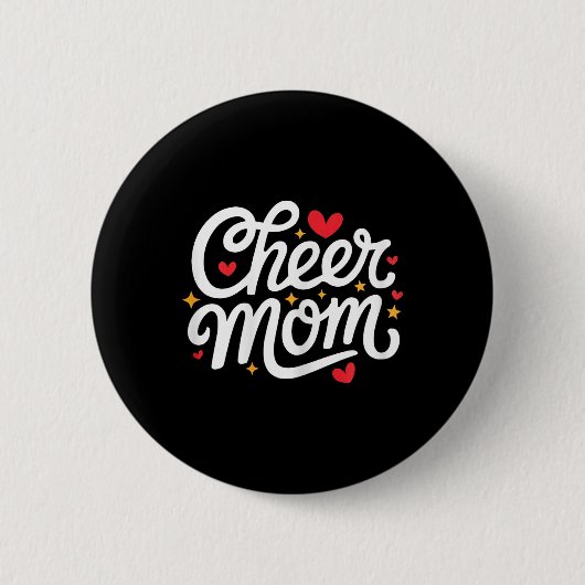 Cheer Mom Cute Cheerleading Mother  缶バッジ (正面)