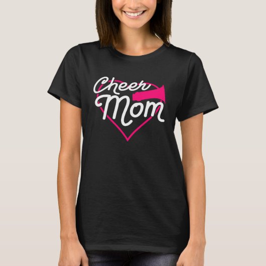 Cheer Mom Love Support Heart Cheerleader Fun Spots Tシャツ (正面)