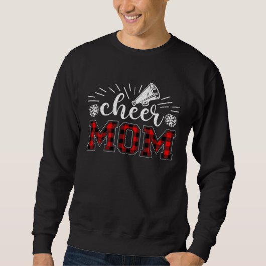 Cheer Mom Plaid Red Print Proud Cheerleader Mom Mo スウェットシャツ (正面)