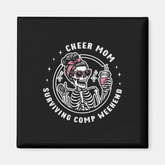 Cheer Mom Surviving Comp Weekend Cheerleading Moth マグネット (正面)
