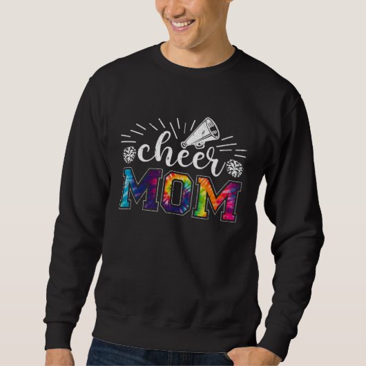 Cheer Mom Tie Dye Print Proud Cheerleader Mom Moth スウェットシャツ (正面)